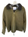 House of Sunny Size XL Olive Green & Black Cotton Blend Long Sleeve Bomber Coat Olive Green & Black / XL