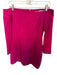 Theo Size S Magenta Viscose Blend Off Shoulder Long Sleeve Back Zip Mini Dress Magenta / S