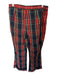 Pink City Prints Size M Red & Blue Cotton High Waist Plaid Wide Leg Pants Red & Blue / M