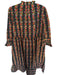 Pink City Prints Size L Black & Green Cotton Long Sleeve Botanical Maxi Dress Black & Green / L