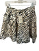 Theo Size M Cream & Green Polyester High Waist Animal Print Pleat Detail Skirt Cream & Green / M