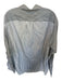 Theo Size M White & Gray Cotton Long Bell Sleeve Striped Front Pocket Top White & Gray / M