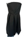 Theo Size S Black Strapless Pleat Detail Tulle Underlayer Tea Length Dress Black / S