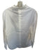 Theo Size M White Cotton Blend Long Sleeve Button Front Button Back Poplin Top White / M