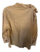 Theo Size L Tan Cotton Blend Long Sleeve Flower Application Button Down Top Tan / L