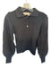 Theo Size L Black Viscose Blend Long Balloon Sleeve Ribbed Collar Sweater Black / L