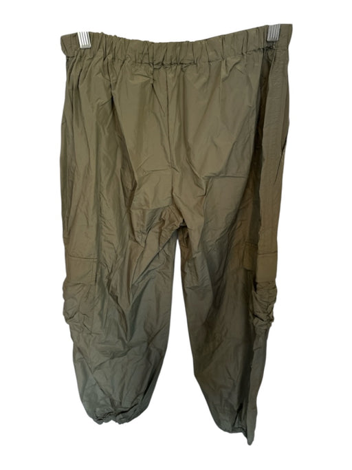 Theo Size S Olive Green Polyester Drawstring Cargo Pockets Elastic Ankle Pants Olive Green / S
