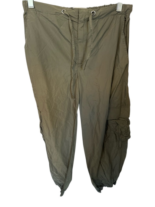 Theo Size S Olive Green Polyester Drawstring Cargo Pockets Elastic Ankle Pants Olive Green / S