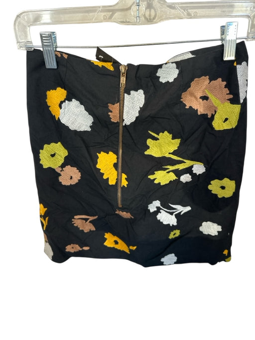 Veroalfie Size 1/S Black & Chartreuse Cotton Blend Back Zip Mini Skirt Black & Chartreuse / 1/S