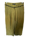 Veroalfie Size 1/S Olive Green & Black Cotton High Waist Lace Detail Pleat Pants Olive Green & Black / 1/S