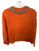 Theo Size M Orange & Silver Viscose Blend Rhinestone Collar Long Sleeve Sweater Orange & Silver / M