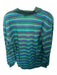 Dunhill Size 40 Teal & Gray Wool Striped Buttons Men's Polo Teal & Gray / 40