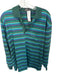 Dunhill Size 40 Teal & Gray Wool Striped Buttons Men's Polo Teal & Gray / 40