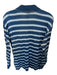 Dunhill Size 40 Navy & White Cotton Striped Buttons Men's Polo Navy & White / 40