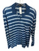 Dunhill Size 40 Navy & White Cotton Striped Buttons Men's Polo Navy & White / 40