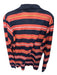 Dunhill Size 40 Rust & Navy Cotton Striped Buttons Men's Polo Rust & Navy / 40