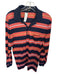 Dunhill Size 40 Rust & Navy Cotton Striped Buttons Men's Polo Rust & Navy / 40