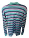 Dunhill Size 42 Purple & Sage Cotton Striped Buttons Men's Polo Purple & Sage / 42