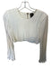 AIIFOS Size S Ivory Recycled Polyester Long Sleeve Pleated Back Zip Cropped Top Ivory / S