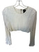 AIIFOS Size S Ivory Recycled Polyester Long Sleeve Pleated Back Zip Cropped Top Ivory / S