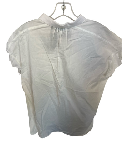 Theo Size M White Cotton Cap Sleeve Button Down Top White / M