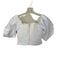 AIIFOS Size XS White Organic Cotton Blend Pleated Long Balloon Sleeve Top White / XS