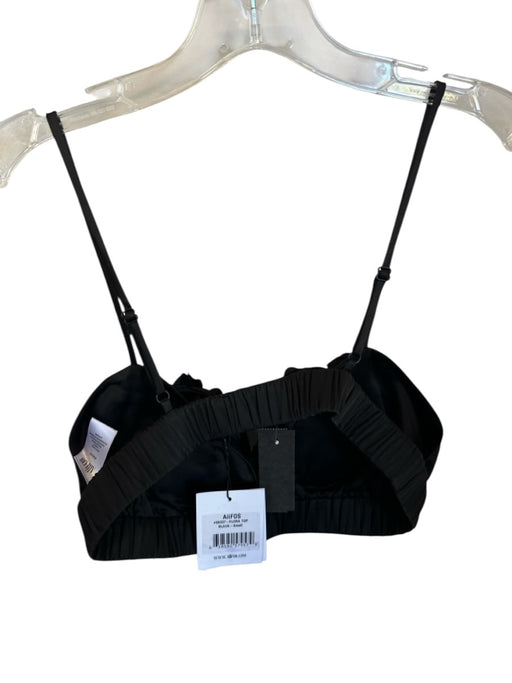 AIIFOS Size S Black Polyester Spaghetti Strap Flower Application Bralette Top Black / S