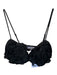 AIIFOS Size S Black Polyester Spaghetti Strap Flower Application Bralette Top Black / S