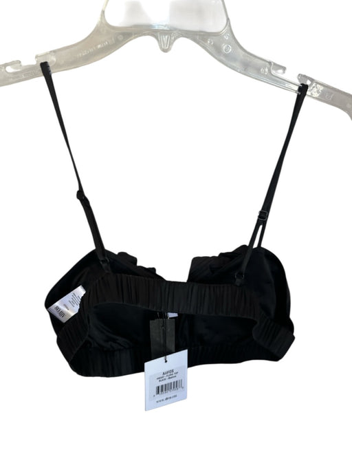 AIIFOS Size M Black Polyester Spaghetti Strap Flower Application Bralette Top Black / M