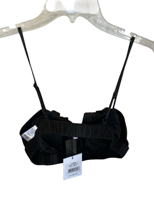 AIIFOS Size M Black Polyester Spaghetti Strap Flower Application Bralette Top Black / M