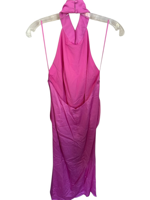 AIIFOS Size 8 Pink Polyester High Neck Gathered Gown Pink / 8