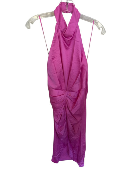 AIIFOS Size 6 Pink Polyester High Neck Gathered Gown Pink / 6