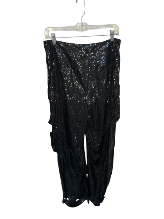 Steve Madden Size M Black Sequins High Waist Cargo Pockets Pants Black / M