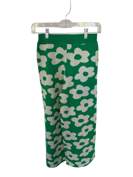 Compania Fantastica Size S Green & Cream Acrylic Blend Elastic Waist Pants Green & Cream / S