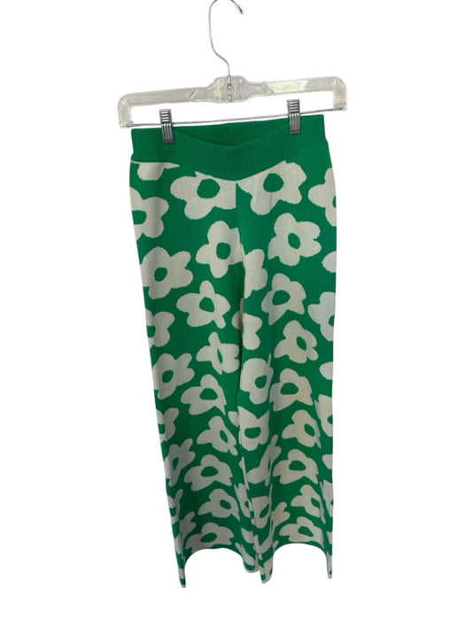 Compania Fantastica Size S Green & Cream Acrylic Blend Elastic Waist Pants Green & Cream / S