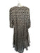 Jovonna London Size L Tan & black Polyester Long Sleeve Animal Print Wrap Dress Tan & black / L