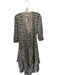 Jovonna London Size L Tan & black Polyester Long Sleeve Animal Print Wrap Dress Tan & black / L