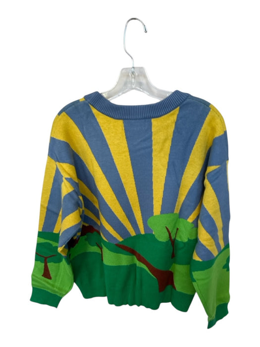 Louche Size 8 Blue & Yellow Viscose Blend Long Sleeve Sun Trees Sweater Blue & Yellow / 8