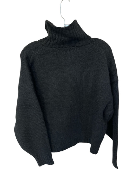 Blanca Size S/M Black Mohair Blend Funnel Neck Half Zip Knit Sweater Black / S/M