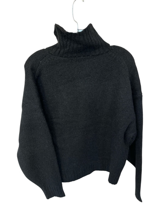 Blanca Size S/M Black Mohair Blend Funnel Neck Half Zip Knit Sweater Black / S/M