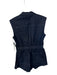 TT Studios Size S Dark Wash Cotton Blend Sleeveless Front Zip Denim Romper Dark Wash / S