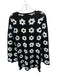 Kitri Size L Black & White Viscose Blend Long Sleeve Flowers Mini Dress Black & White / L
