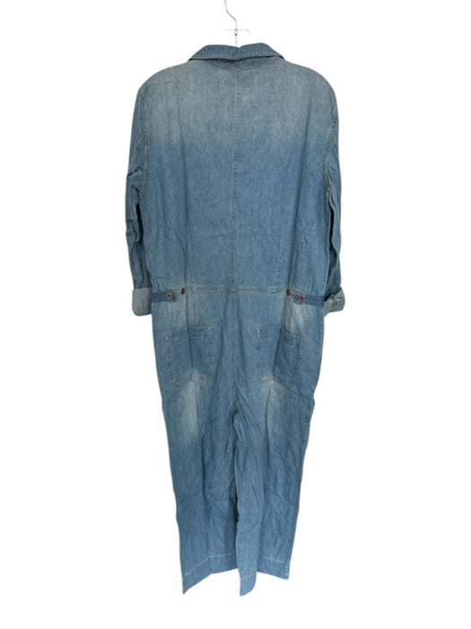 One Teaspoon Size S Blue Cotton Long Sleeve Denim Snap Buttons Jumper Blue / S