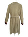 Jovonna Size S Khaki & Red Cotton Lined Double Breast Trench Coat Khaki & Red / S