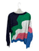 Louche Size 12 Navy & Green Viscose Blend Long Sleeve Swirls Crew Neck Sweater Navy & Green / 12