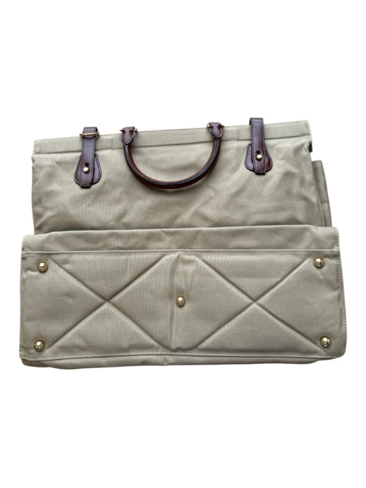 Silver Lake Club NWT Tan & Brown Canvas & Leather Top Handle Buckles Men's Bag Tan & Brown