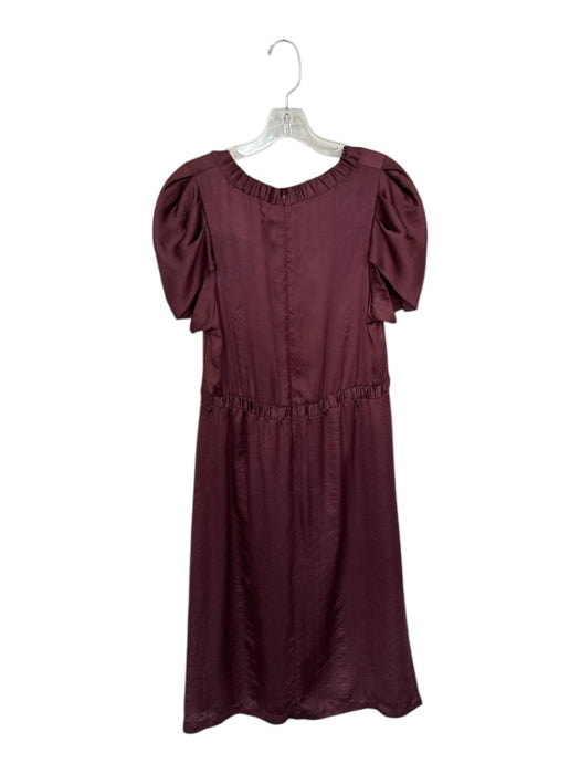 Sea New York Size XS Maroon Polyester Elastic neck Textured Elastic Waist Dress Maroon / XS