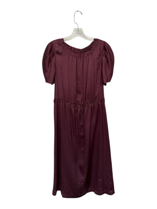 Sea New York Size XS Maroon Polyester Elastic neck Textured Elastic Waist Dress Maroon / XS