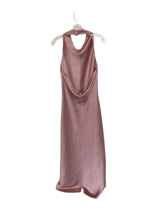 Vince Size M Mauve Polyester Halter Neck Back Tie Midi Dress Mauve / M