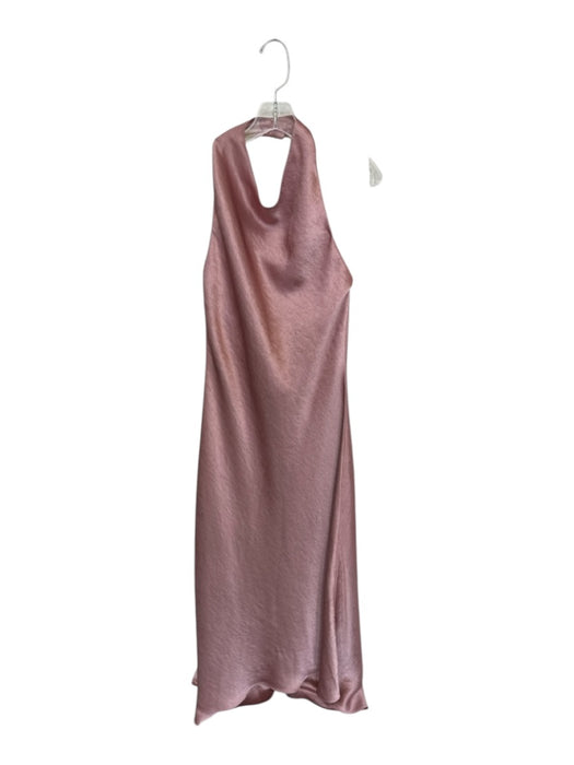 Vince Size M Mauve Polyester Halter Neck Back Tie Midi Dress Mauve / M